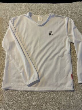 Womens White Long-Sleeve Performance Top